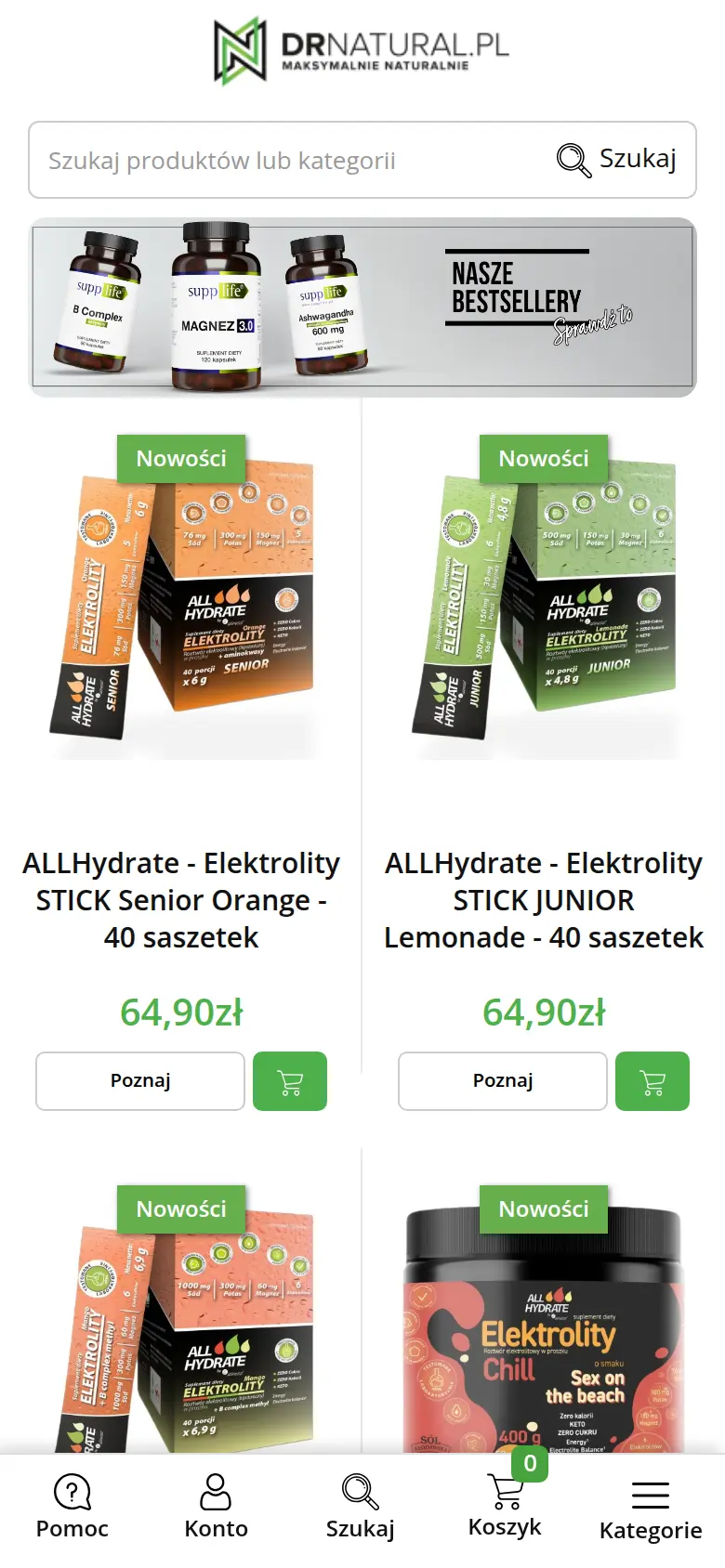 Dr Natural - widok mobilny