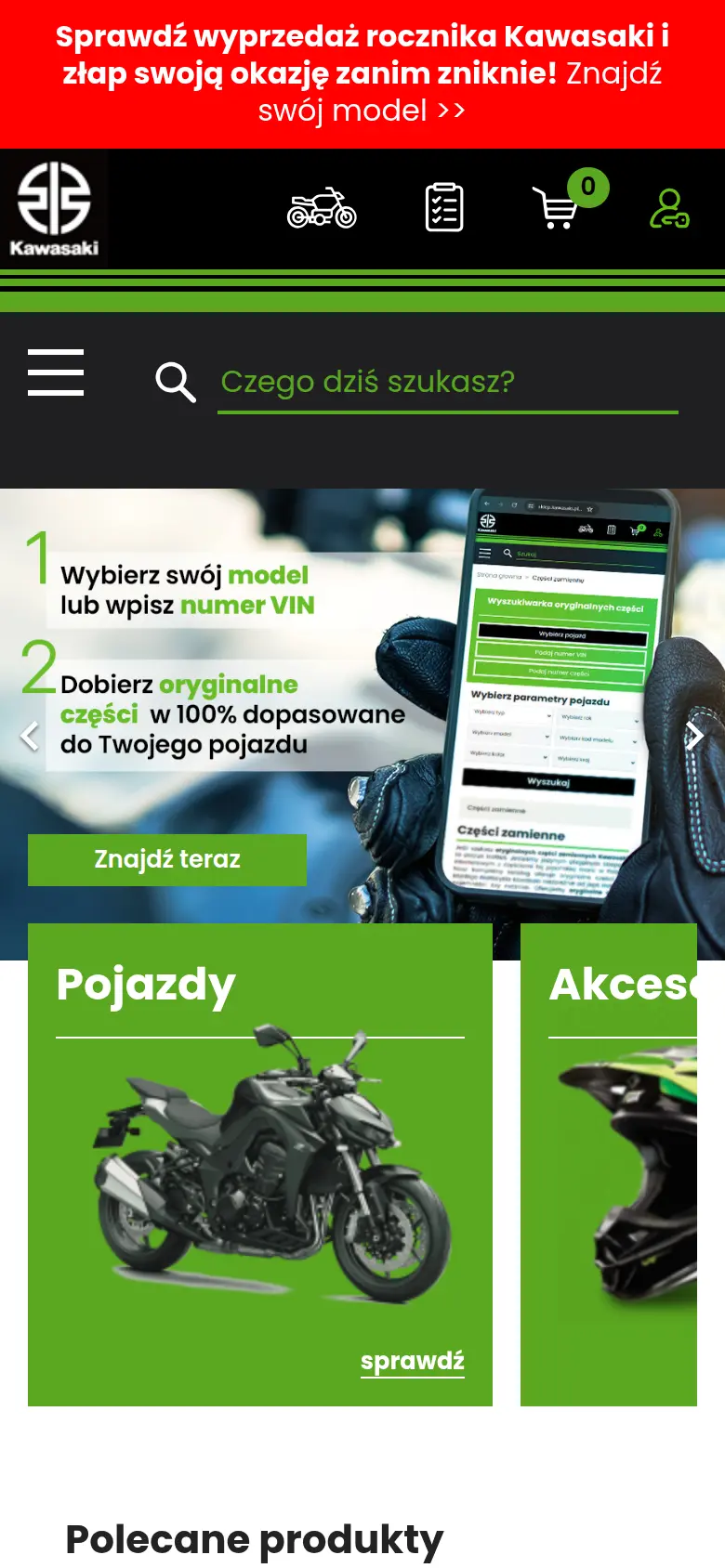 Kawasaki - widok mobilny
