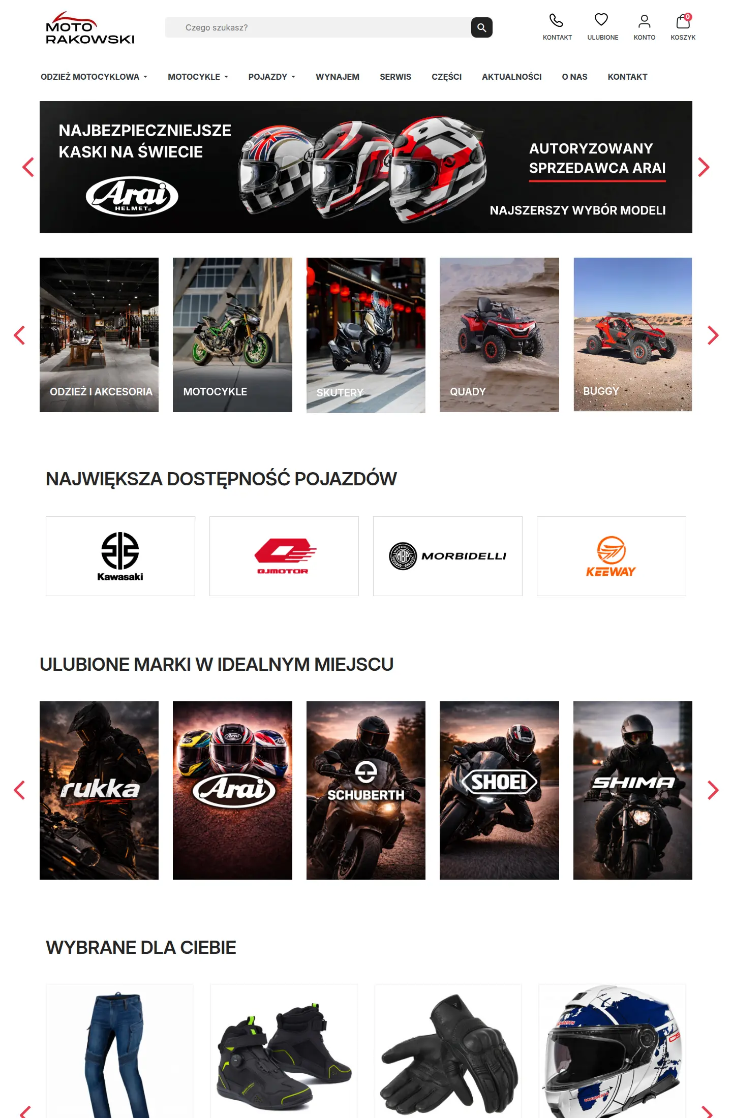 Moto Rakowski - widok desktop