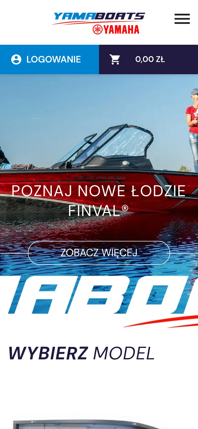 YamaBoats - widok mobilny